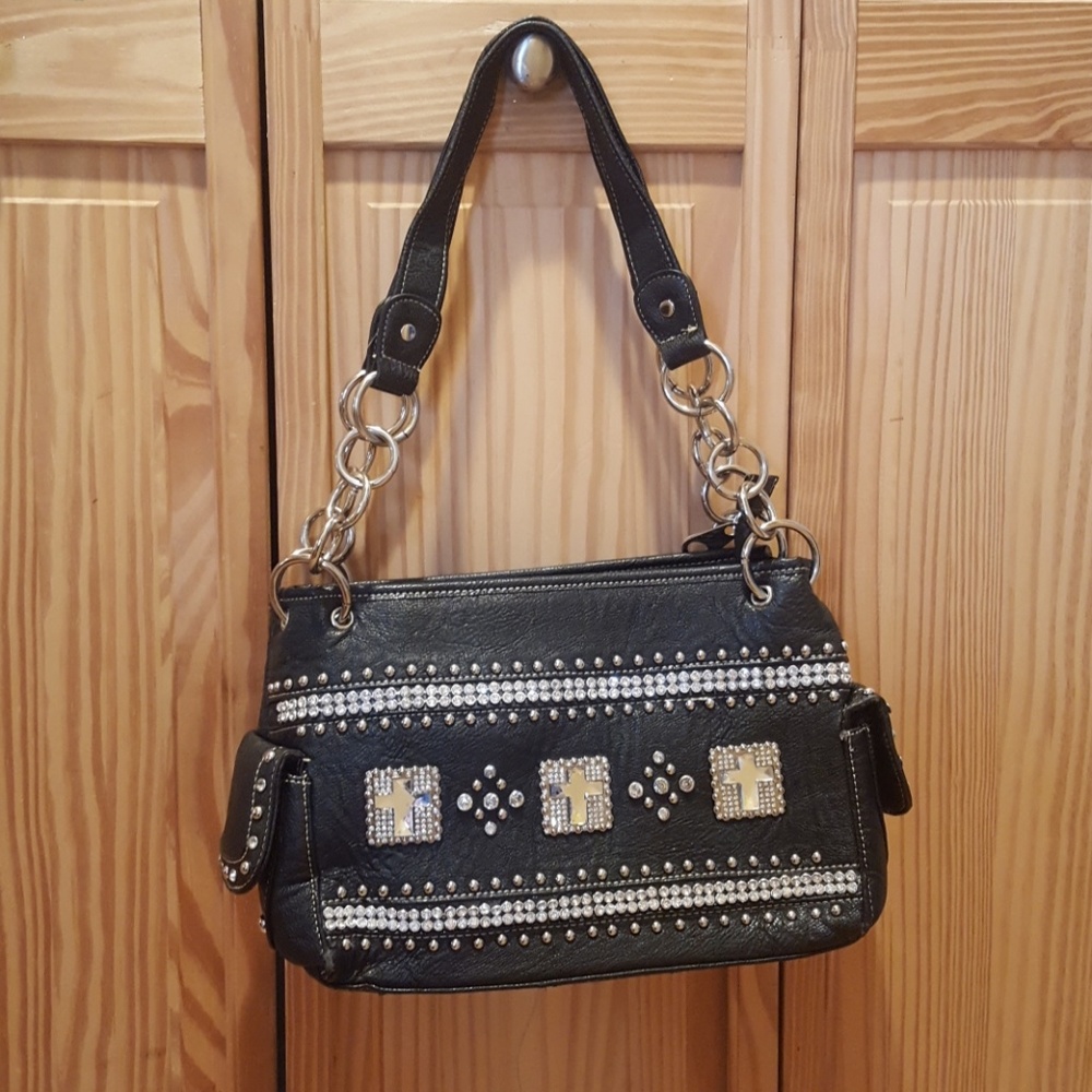 Black Rhinestone Handbag